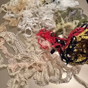 Mixed Lace Trim & Edging Lot Sewing Crafts, Scrapbooking Crafter Lot